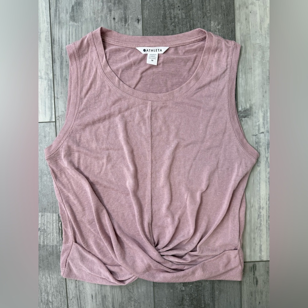 Athleta Breezy Twist Tank Mauve Rose Blush Size Medium